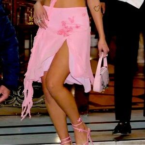 Blumarine pink jersey skirt nwt mid skirt